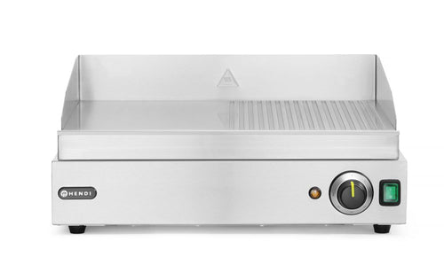 Bakplaat half geribbeld, HENDI, Profi Line, 230V/2400W, 527x404x(H)233mm