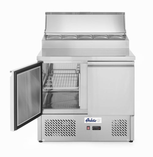Saladette met 2 deuren en verhoogde GN vitrine 300L, Arktic, 169L, 230V/310W, 700x915x(H)1030mm