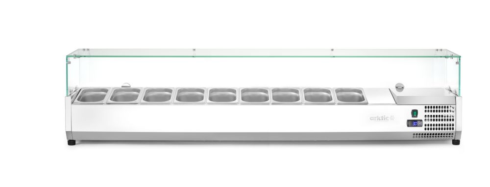 Opzetkoelvitrine GN 1/3, Arktic, 9x GN 1/3, GN 1/3, 54L, 230V/180W, 420x2005x(H)456mm