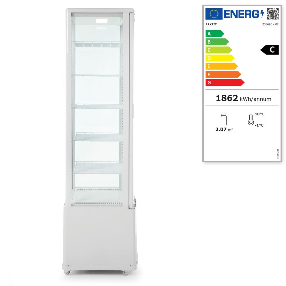 Koelvitrinekast 270L, Arktic, Wit, 230V/290W, 520x550x(H)1870mm