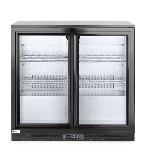 Backbar koelkast met schuifdeuren, Arktic, 158L, Zwart, 230V/160W, 520x900x(H)870mm