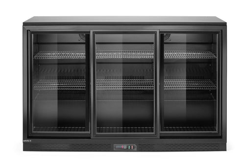 Backbar koelkast met 3 schuifdeuren, Arktic, 254L, Zwart, 230V/160W, 520x1350x(H)870mm