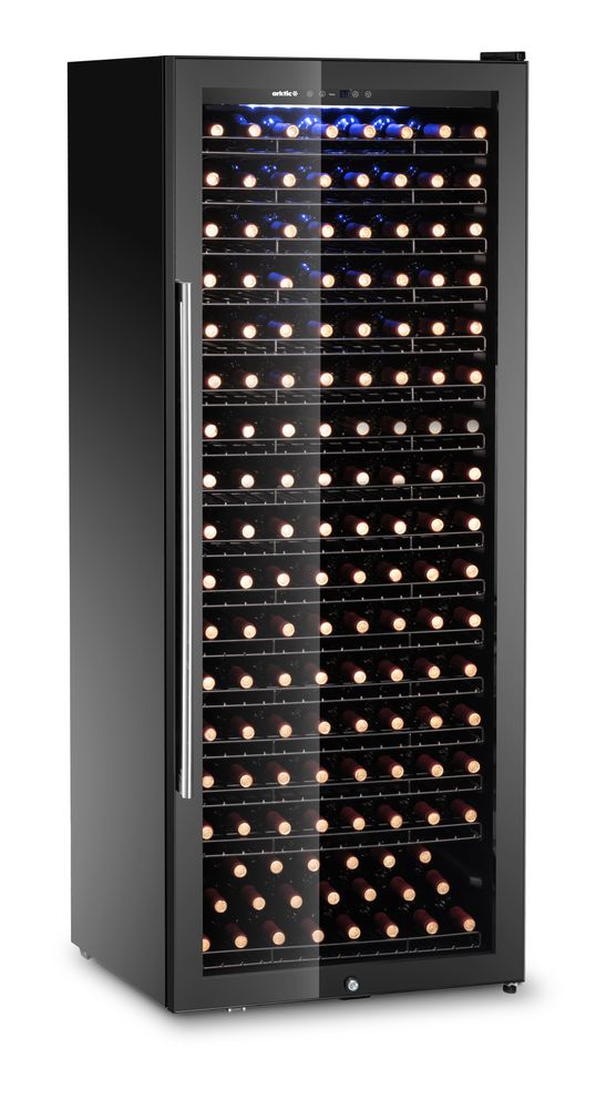 Wijnkoeler, 1 zone, 224 flessen, Arktic, Zwart, 690x700x(H)1834mm