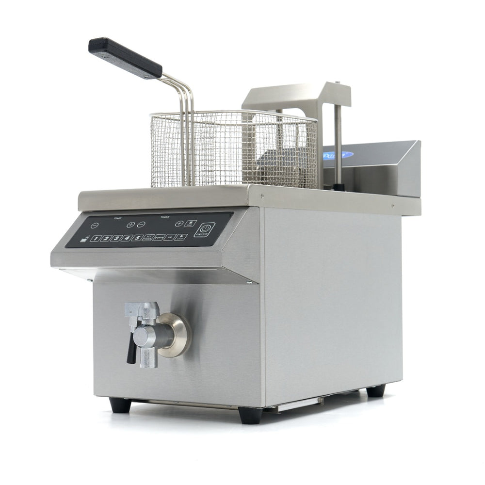 Frituurpan - 8 L - 1 Mand - Inductie - Liftsysteem - met Tapkraan