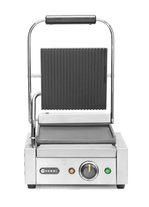 Contactgrill - enkel, HENDI, boven geribd, onder glad, 230V/1800W, 310x375x(H)216mm