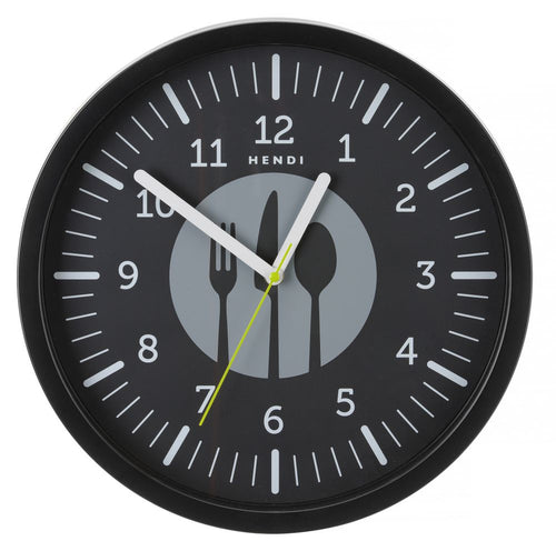 Wandklok, HENDI, designed by Robert Bronwasser, Zwart, ⌀356x(H)45mm