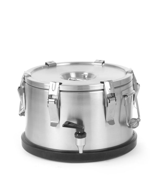Geïsoleerde draagbare container – met kraan, HENDI, Profi Line, 10L, Zilver, ⌀330x(H)220mm