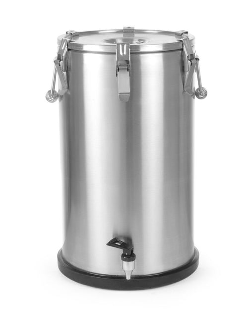 Geïsoleerde draagbare container – met kraan, HENDI, Profi Line, 35L, Zilver, ⌀330x(H)570mm