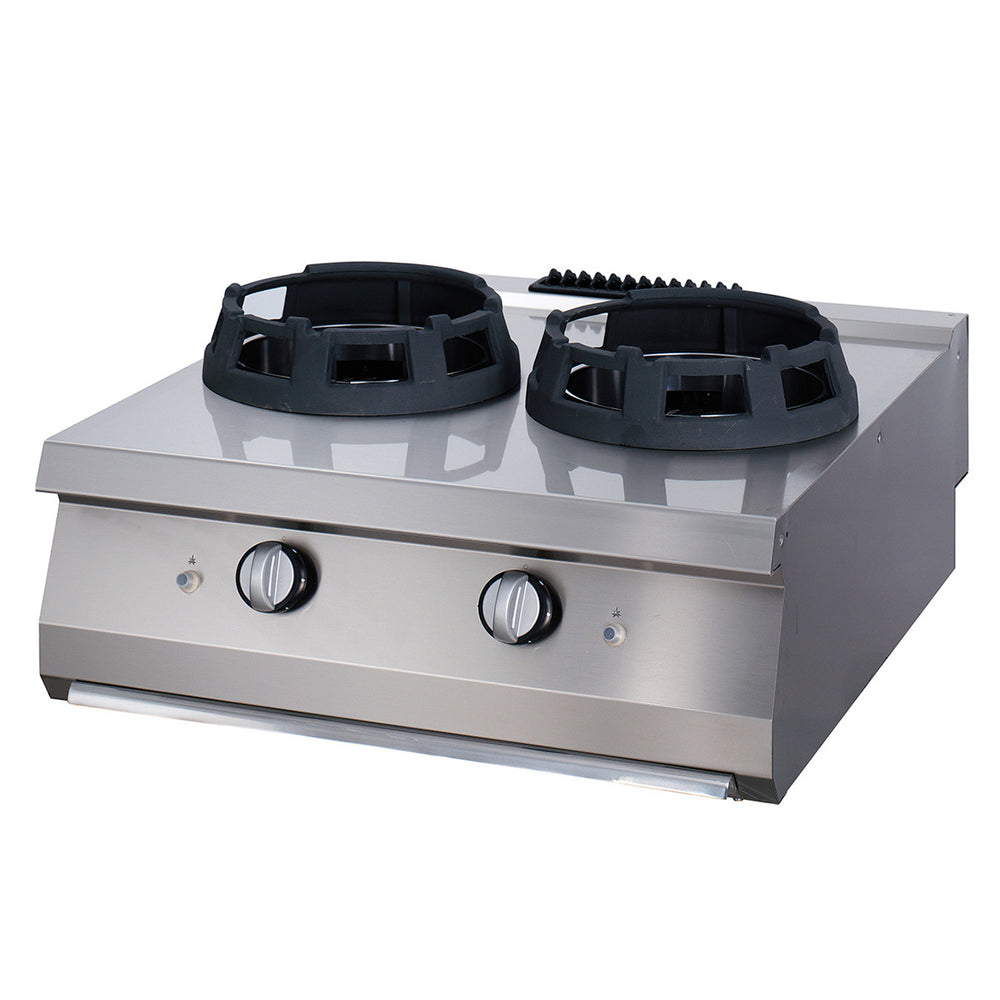 Premium Wok Brander - 2 x Ø 28,5 cm Pannenring - Dubbel - 90 cm Diep - Gas