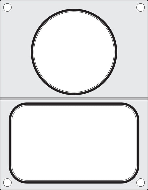 Traysealer matrix, HENDI, 2 containers (1x 178x113 mm, 1x ø115 mm)