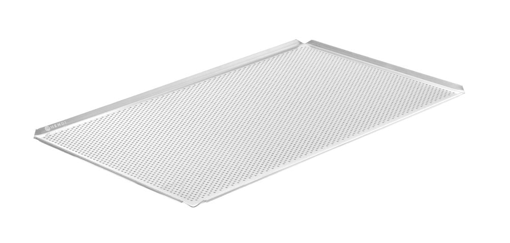 Tray, geperforeerd, 4 randen, HENDI, GN 1/1, Zilver, 530x325x(H)10mm, Rechthoekig