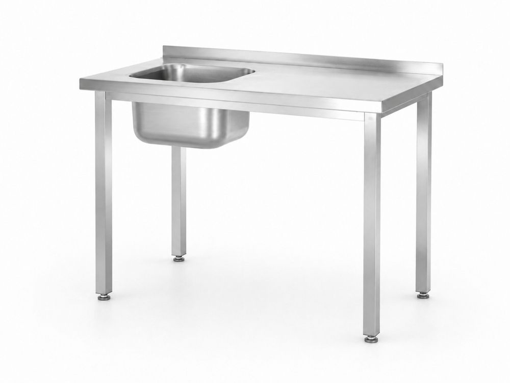 Spoeltafel, met bouten, HENDI, Kitchen Line, spoelbak aan de linkerkant, 800x600x(H)850mm