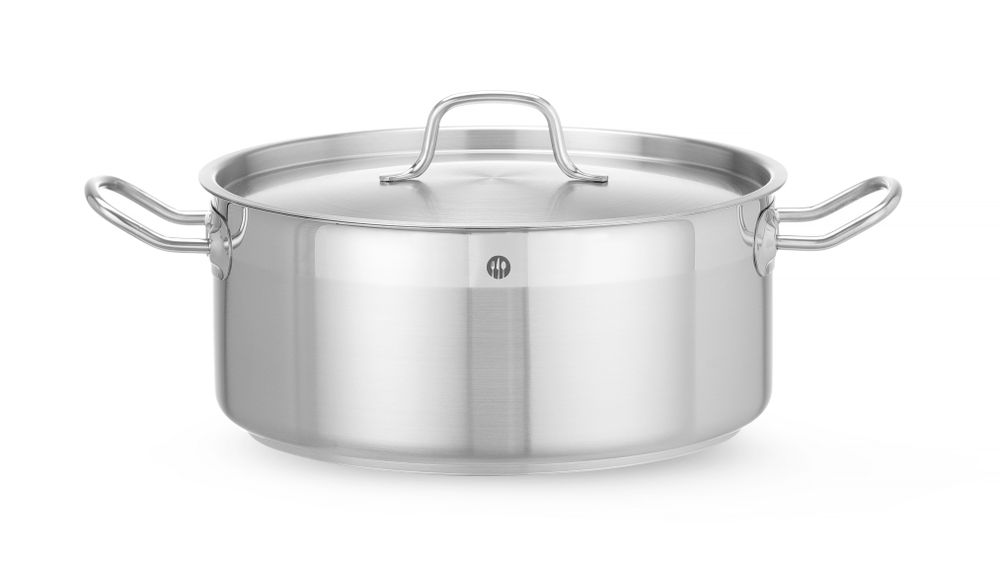 Kookpan laag - met deksel, HENDI, Profi Line, 7,5L, ⌀280x(H)120mm