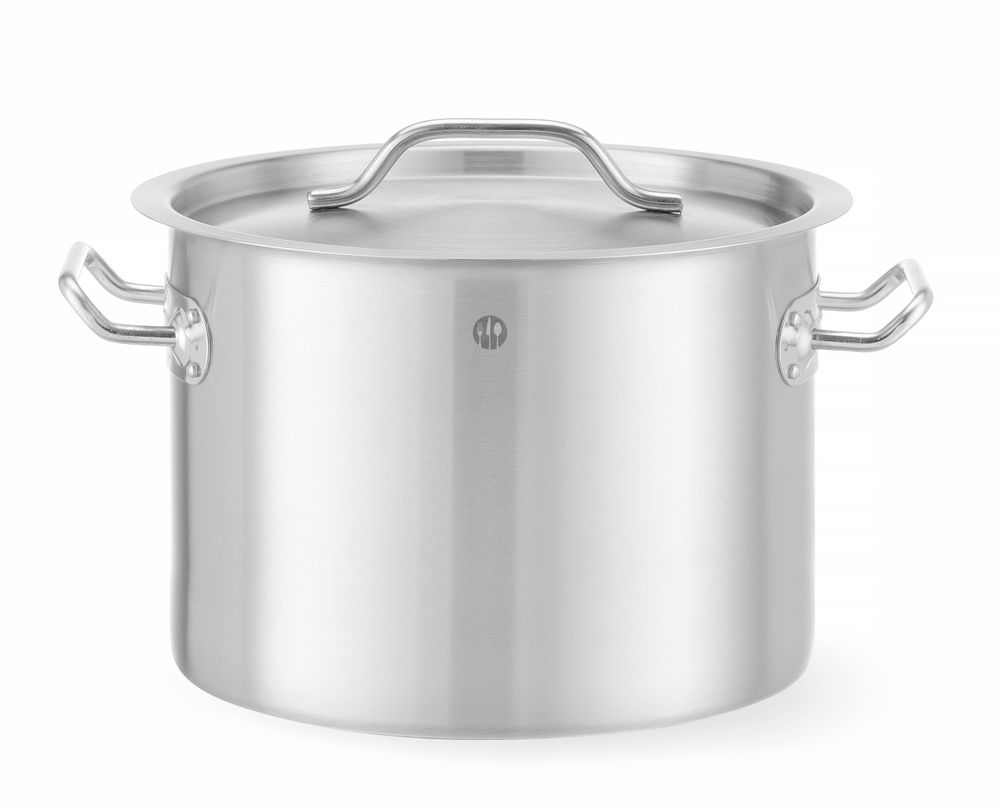 Kookpan middel - met deksel, HENDI, Budget Line, 9L, Zilver, ⌀250x(H)180mm