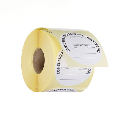 Voedselveiligheidsstickers, multifunctioneel, eenvoudig verwijderbaar, “GEBRUIKEN TOT”, HENDI, Wit, 500 st., ⌀50mm