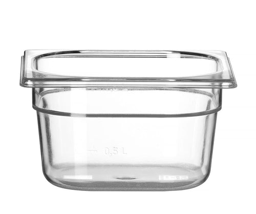 Container GN 1/6 polycarbonaat, HENDI, Profi Line, GN 1/6, 1,6L, Transparant, 176x162x(H)100mm