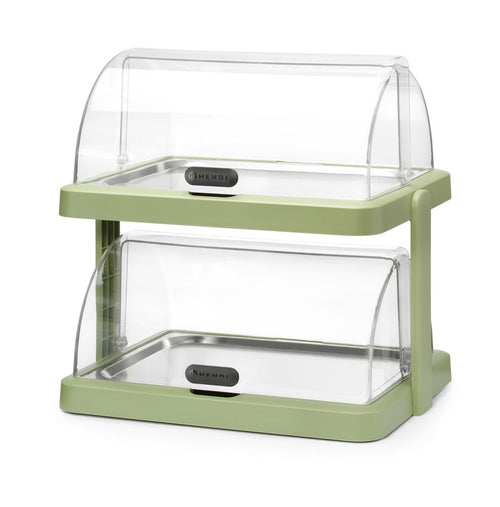 Koeldisplay met rolltop “Duo” UNIQ, HENDI, designed by Robert Bronwasser, Dubbel, Groen, 480x355x(H)480mm, Rechthoekig