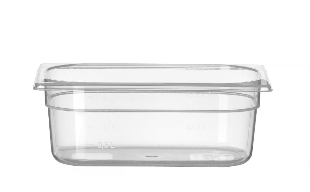 Container GN 1/4 polypropyleen, HENDI, Profi Line, GN 1/4, 2L, Transparant, 265x162x(H)100mm