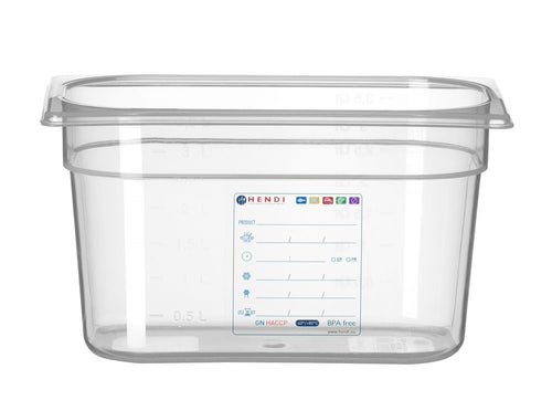 Container GN 1/4, HENDI, GN 1/4, 3,5L, Transparant, 265x162x(H)150mm
