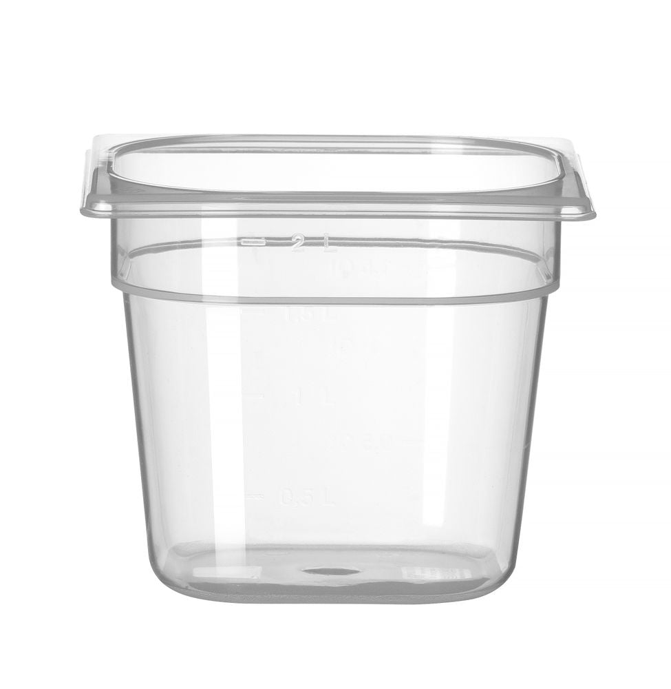 Container GN 1/6 polypropyleen, HENDI, Profi Line, GN 1/6, 2L, Transparant, 176x162x(H)150mm