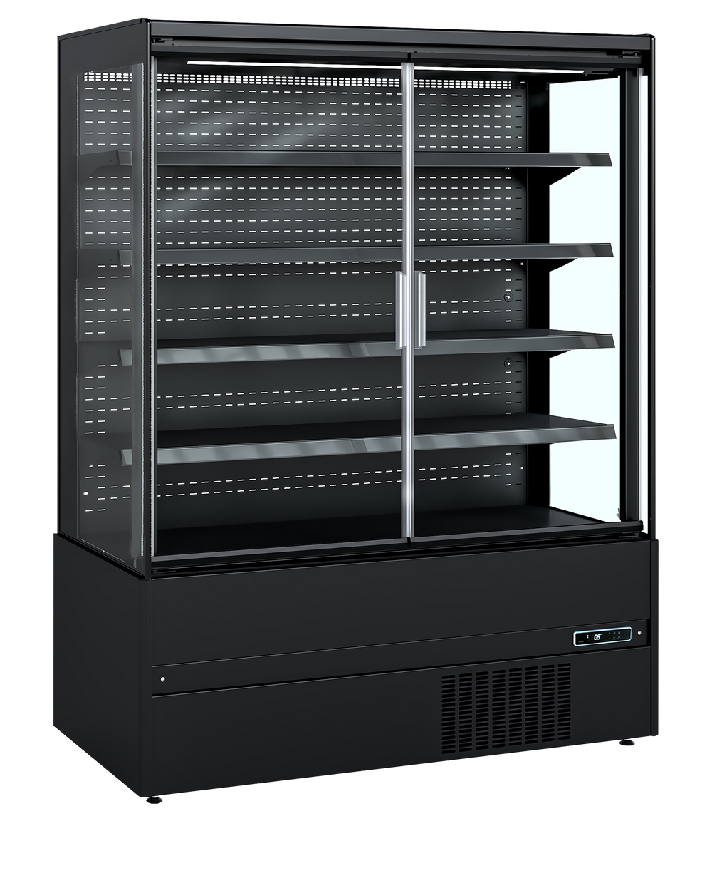 Wandkoeler zwart met glasdeuren MCB150H