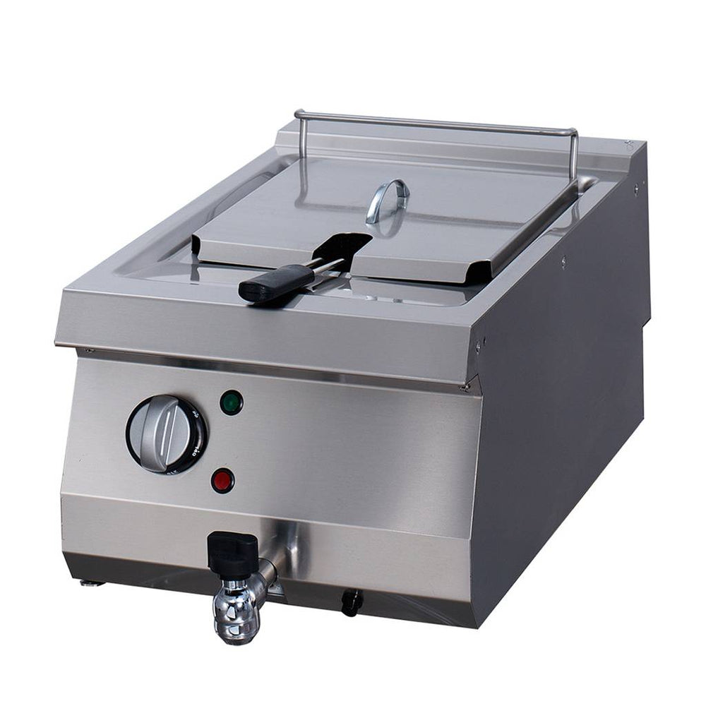 Heavy Duty Friteuse - 1 x 12 L - Enkel - 70 cm Diep - met Tapkraan - Elektrisch