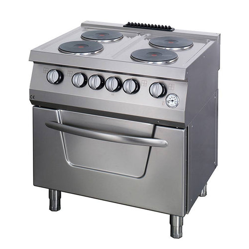 Heavy Duty Fornuis - 4 Pitten - Dubbel - 70 cm Diep - met Oven - Elektrisch
