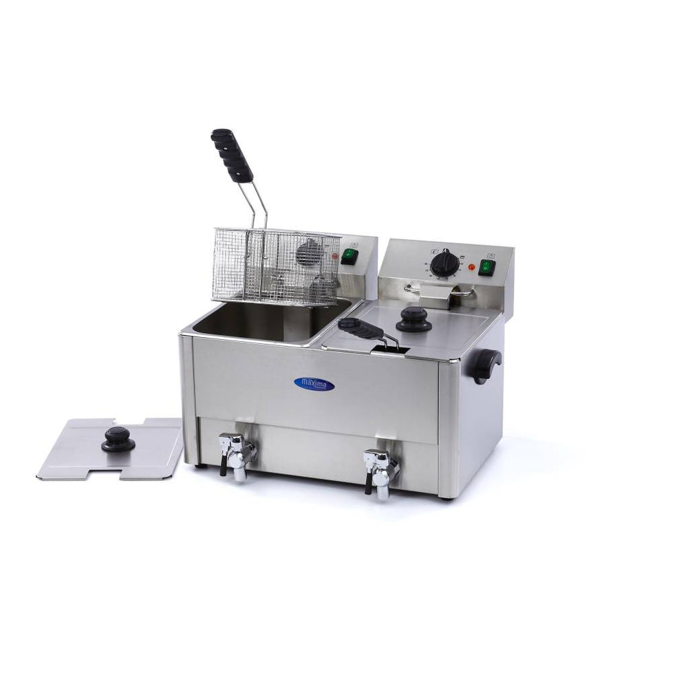 Frituurpan - 2x 8 L - 2 Manden - met Tapkraan