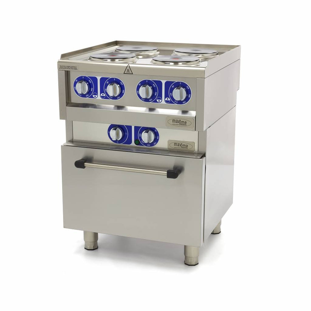 Professionele Horeca Fornuis - 4 Pitten - Met Oven - Elektrisch - 60 x 60 cm