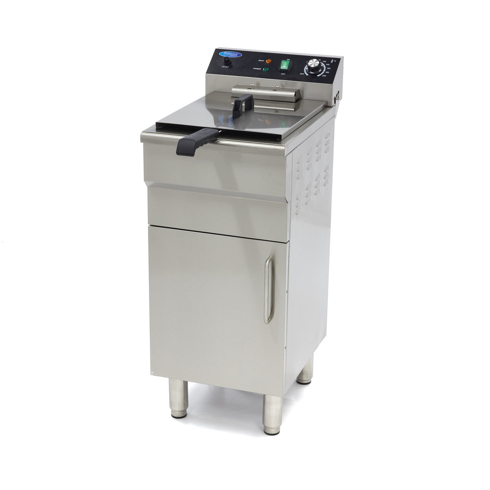 Frituurpan - 16 L - 1 Mand - met Tapkraan en Opbergruimte - 400V