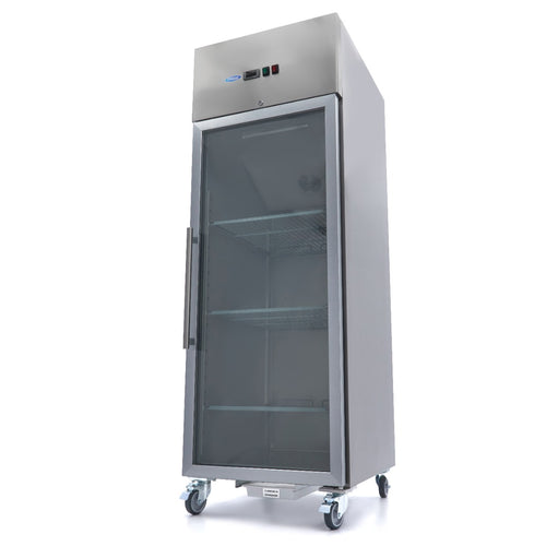 Koelkast - 700 L - 3 Verstelbare Roosters (2/1 GN) - Rvs - met Glazen Deur