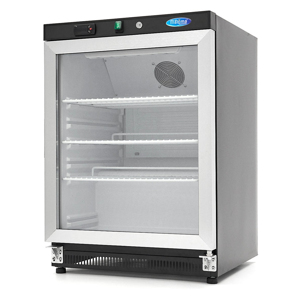 Koelkast - 200 L - Zwart - met Glazen Deur