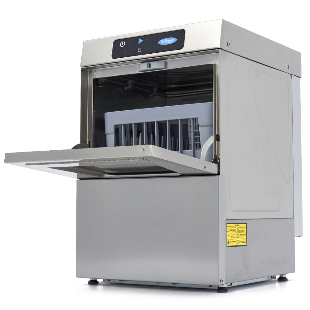 Glazenspoelmachine - 35 x 35 cm - met Afvoer-, Glansspoel- en Zeeppomp - Digitaal Display - 230V