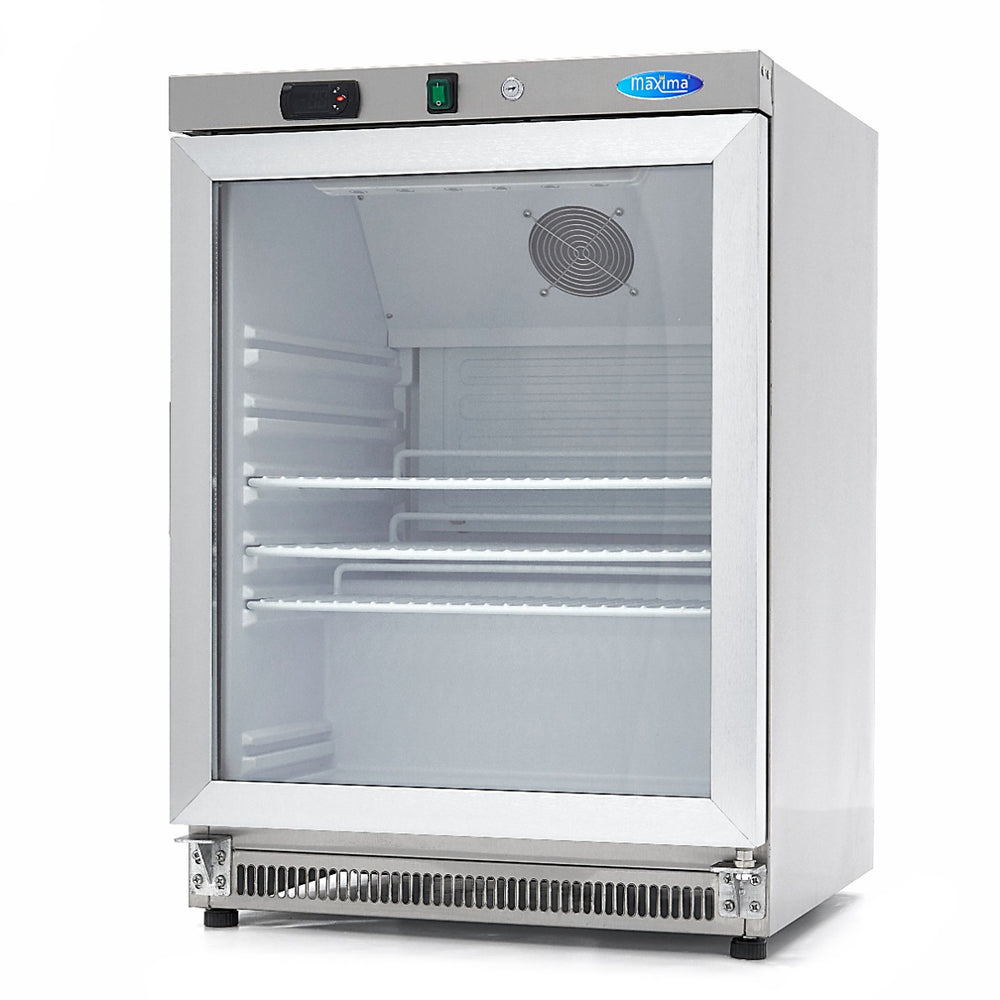 Koelkast - 200 L - Rvs - met Glazen Deur