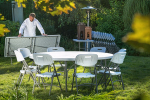 Catering stoel, AmerBox, Max. belasting 175 kg., Wit, 540x440x(H)840mm