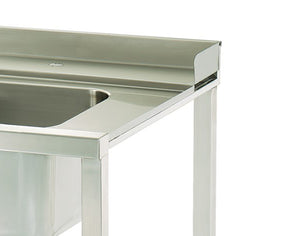Spoeltafel - 90 x 75 cm - Aanvoer Vaatwasser Rechts - incl. Wasbak