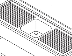 Spoeltafel - 140 x 70 cm - 1 Wasbak - incl. Spatrand en Onderschap