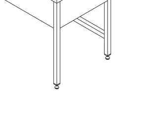 Spoeltafel - 120 x 60 cm - 1 Wasbak - incl. Spatrand en Onderschap