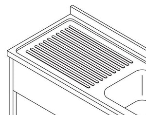 Spoeltafel - 150 x 70 cm - 2 Wasbakken - incl. Spatrand