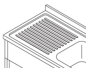 Spoeltafel - 210 x 70 cm - 2 Wasbakken - incl. Spatrand en Onderschap