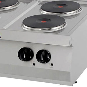 Heavy Duty Kookplaat - 4 Pitten - Dubbel - 70 cm Diep - Elektrisch