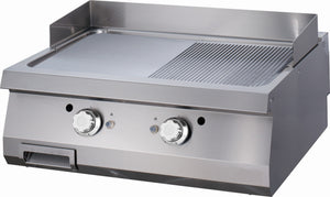 Heavy Duty Grillplaat - Half Gegroefd - Dubbel - 70 cm Diep - Gas