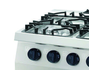 Heavy Duty Fornuis - 4 Pitten - Dubbel - 70 cm Diep - 31 kW - Gas met Oven