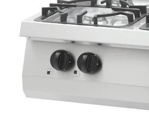 Heavy Duty Kookplaat - 4 Pitten - Dubbel - 70 cm Diep - 24 kW - Gas