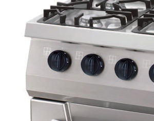 Heavy Duty Fornuis - 4 Pitten - Dubbel - 70 cm Diep - 34 kW - Gas met Oven