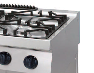 Heavy Duty Fornuis - 4 Pitten - Dubbel - 70 cm Diep - 34 kW - Gas met Oven