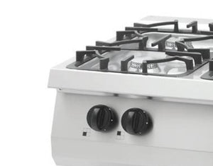 Heavy Duty Kookplaat - 4 Pitten - Dubbel - 70 cm Diep - 27 kW - Gas