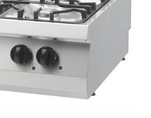Heavy Duty Kookplaat - 4 Pitten - Dubbel - 70 cm Diep - 30 kW - Gas