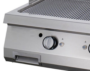 Premium Grillplaat - Gegroefd Chroom - Dubbel - 90 cm Diep - Gas