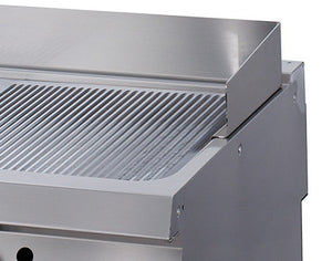 Premium Grillplaat - Half Gegroefd Chroom - Dubbel - 90 cm Diep - Elektrisch